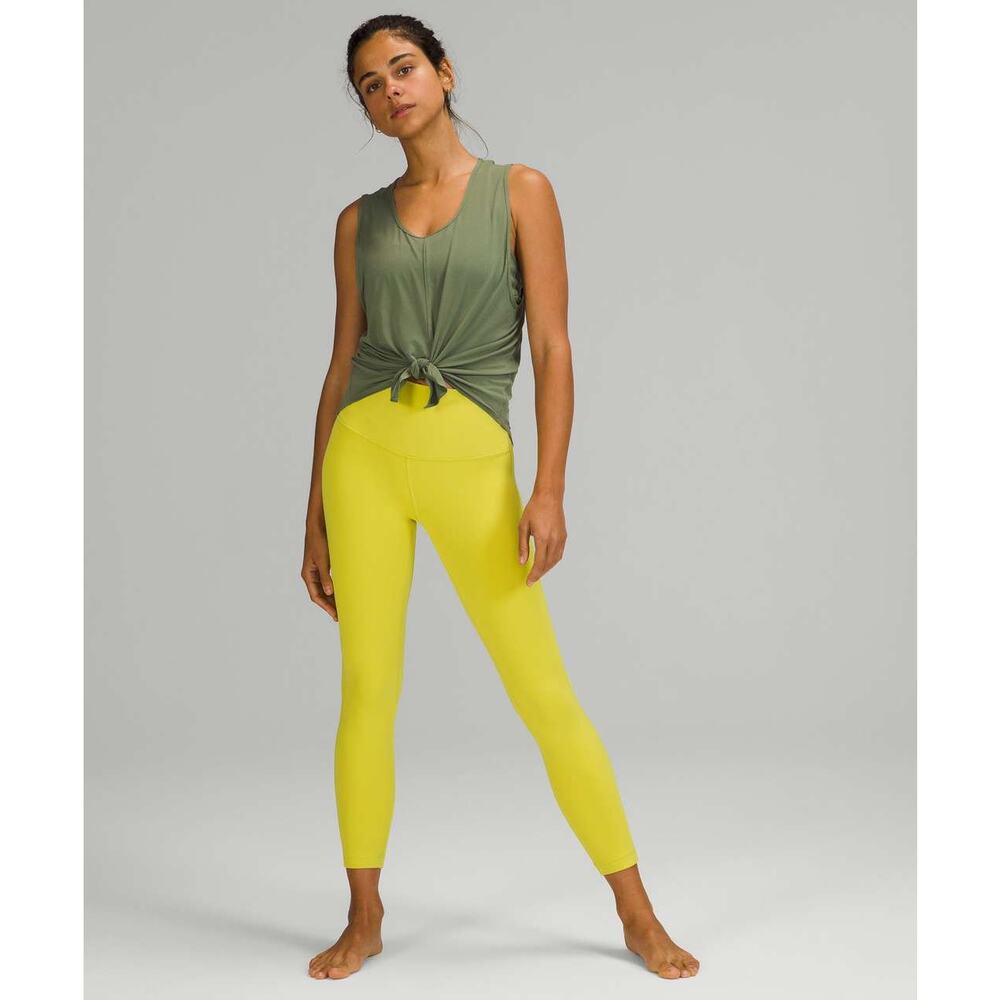 Lululemon Align Pant II 25” Yellow Serpentine Leggings – Size 2 – Nulu Fabric